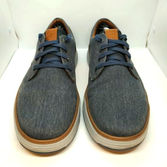 Skechers Moreno Ederson Oxfords Shoes Men's Size 14 Wide Blue Brown Casual Cushi - Picture 3 of 8